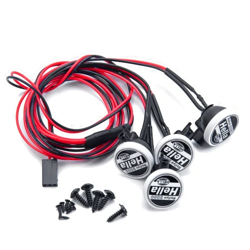 Que-T Metal RC Round LED Light with Cover for TRX-4 Axial SCX10 Tamiya CC01 D90 TF2 1: 10 Crawer Car (4pcs)