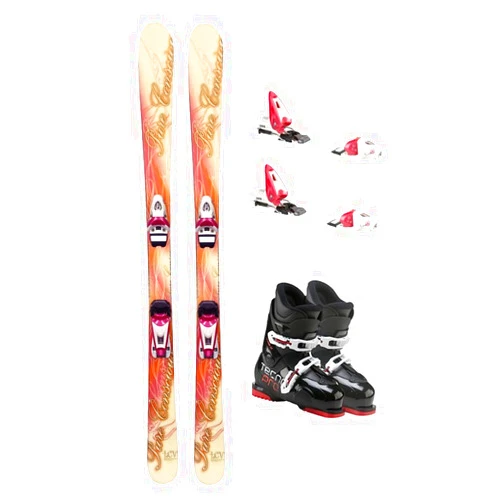 Symbolic 130-140cm LCV & Dynastar Look Downhill Ski Package Skis, Boots, Bindings, Ski and Binding with TecnoPro Boot Complete Mounted