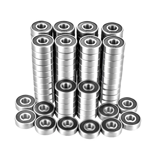 Harmiey hamiey 608 Skateboard Bearings, 100 Pack 608 2RS Bearing, 8x22x7mm Chrome Steel Ball Bearing, Pre-Lubricated Double Rubber Sealed ABEC3 for 3D Printer Skateboards