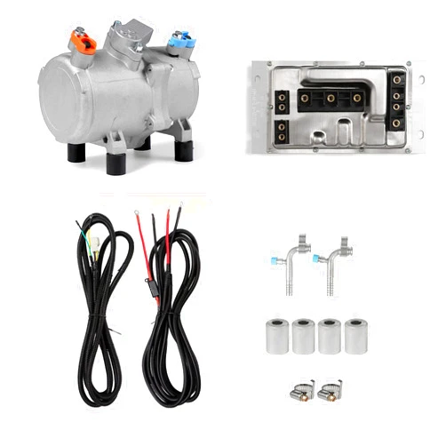 NEKPOKKA 12V automobile air conditioner electric compressor, DC air conditioner compressor, applicable to battery powered compressor of automobile air conditioning system (Voltage 12V)