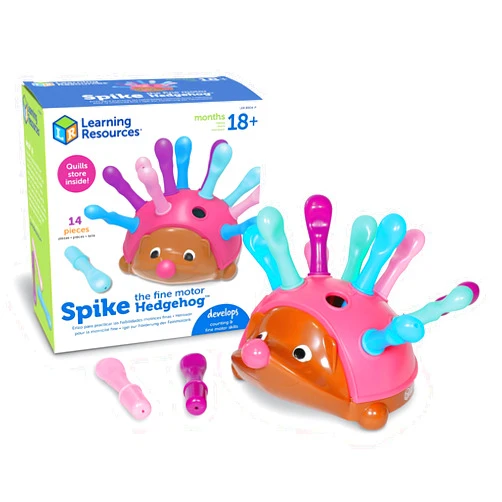 Learning Resources Spike The Fine Motor Hedgehog Pink - Toddler Montessori Toys, Stacking Shape, Gifts For Boys and Girls, Pattern Sensory Bin, Sorting Activities, Educational Games, Kindergarten