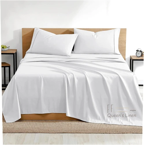 Queen's Linen Rv Short Queen Sheets For Rv-Rv Sheets White Solid Rv Sheet Sets, 60X75 Short Queen, Rv's & Travel Trailers Fit Mattress Up To 15 Deep Motorhome Rv Camping Sheets