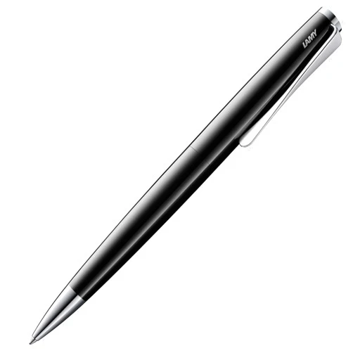 Lamy studio pianoblack - ballpoint pen in elegant stainless steel casing - with propeller-shaped clip - incl. giant refill M 16 in line width M in black