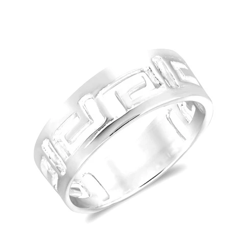AeraVida Meander Greek Key Style Band .925 Sterling Silver Ring