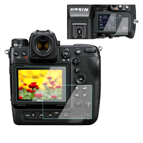WH1916 Z8 Screen Protector Compatible for Nikon Z8 / Z9 Camera (2 Top & 2 LCD Screen), 9H Tempered Glass Anti-Scrach Anti-Bubble Anti-Dust (2 Sets)