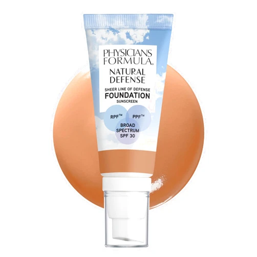Physicians Formula Natural Defense Sheer Line of Defense Foundation, Light-to-Medium, SPF 30, Tinted Sunscreen | Dermatologist Tested, Clinicially Tested