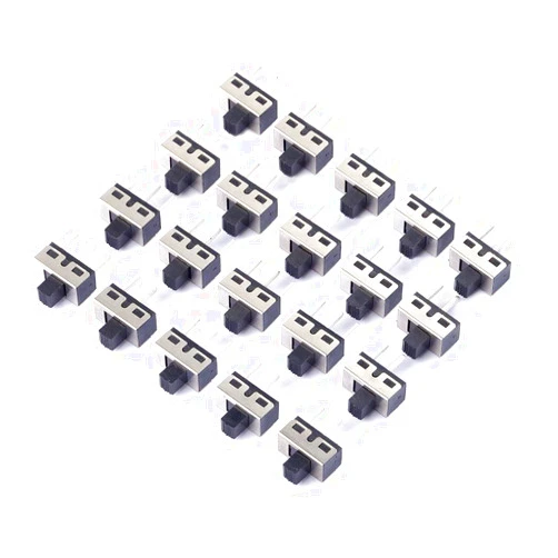 Cylewet 20Pcs 5mm High Knob Vertical Slide Switch 3 Pin 2 Position 1P2T SPDT Panel (Pack of 20) CYT1107