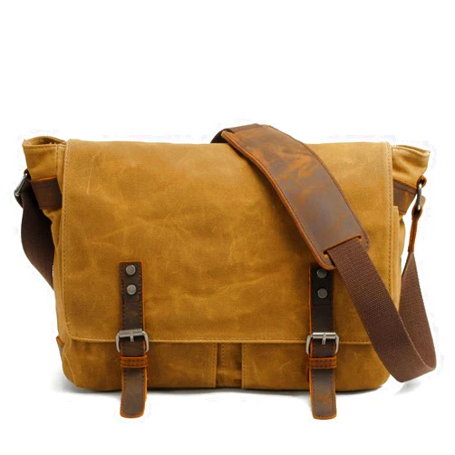 BERTY·PUYI Waterproof Vintage-Style Canvas Messenger Bag - Durable & Stylish for Everyday Use