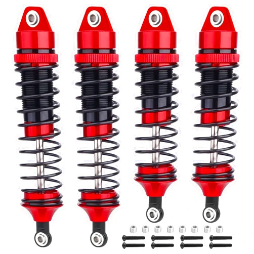 AllinRC 5862 Oil Shock Absorber RC Shocks Damper for Traxxas 1/10 Slash 2WD & 4x4 Nitro Rustler Stampede 4X4 VXL Hoss 4x4 Bandit (Red Black)
