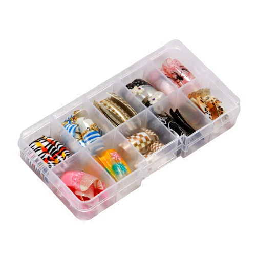 N\A 100 Pcs Random Original French Style False Acrylic Nail Art Tips 10 sizes with Clear Plastic Cases for Nail Salon Nail Shop DIY Nail Art Ballerina Nails