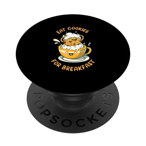 Flour Bake Cookies Dough Egg Baking Food Oven Tee Eat Cookies For Breakfast Chocolate Chips Dip Milk Cookie PopSockets Swappable PopGrip