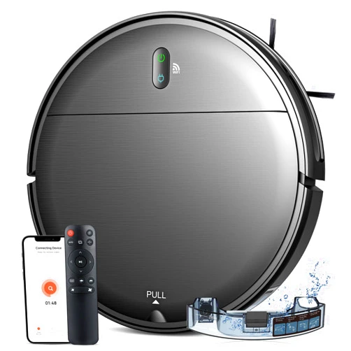 MAMNV Robot Vacuum and Mop Combo, WiFi/App, Robotic Vacuum Cleaner with Schedule, 2 in 1 Mopping Robot Vacuum with Watertank and Dustbin, Self-Charging, Slim, Ideal for Hard Floor, Pet Hair, Carpet