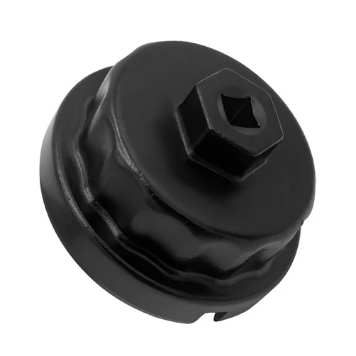 Yourkar Heavy Duty Oil Filter Wrench, Oil Filter Cap Removal Socket Tool with 14 Grooves, Filter Wrench Compatible with 4Runner RAV4 ES300h with 2.5-5.7L Engines, Car Accessories (Black)