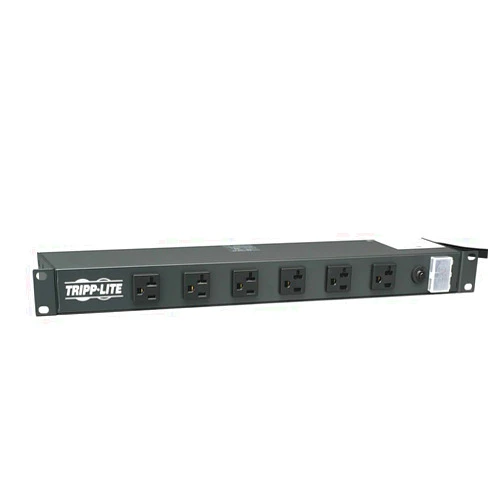 Tripp Lite 12-Outlet Rackmount PDU Power Strip, Six Front & Six Rear Facing Outlets, 20A, 120V, 15ft Cord with L5-20P Plug, Horizontal 1U Rack Mount, Lifetime Manufacturer's Warranty (RS-1215-20T)