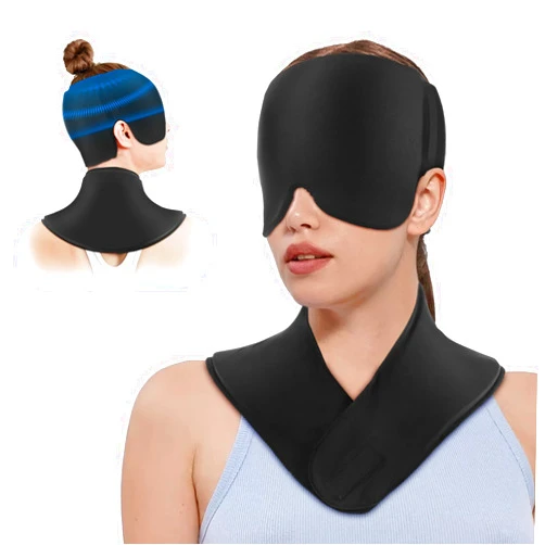 ROMYSE Migraine Relief Ice Hat & Neck Ice Pack Wrap Gel, Headache Relief Cap, Neck Ice Pack Wrap Cold & Heat Compression Migraine Relief Office Neck Pain Relief
