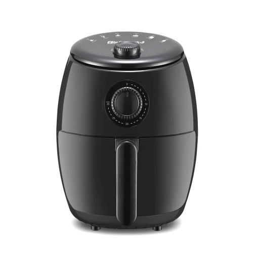Elite Gourmet EAF-0201 Personal Compact Space Saving Electric Hot Air Fryer Oil-Less Healthy Cooker, Timer & Temperature Controls, 1000W, 2.1 Quart, Black