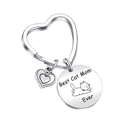Generic JIUSHUN Cat Mom Keychain Veterinarian Jewelry Pet Lover Jewelry Cat Person Jewelry