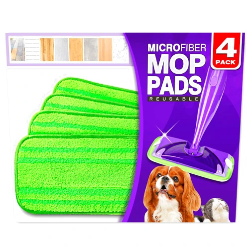 Orighty Reusable Mop Pads Compatible with Swiffer WetJet - Microfiber Pad Refill Machine Washable for Household Cleaning - Cleaning Floor Mop Head Pads Work Wet and Dry - Pack of 4