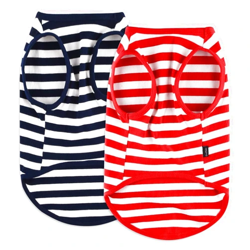 CtilFelix Dog Shirt Striped Clothes Stretchy Vests for Small Medium Large Dogs Boy Girl Cat Apparel Soft Cotton Puppy T-Shirts Lightweight Pet Tank Top Kitten Outfit Pack-2 Red & Blue M
