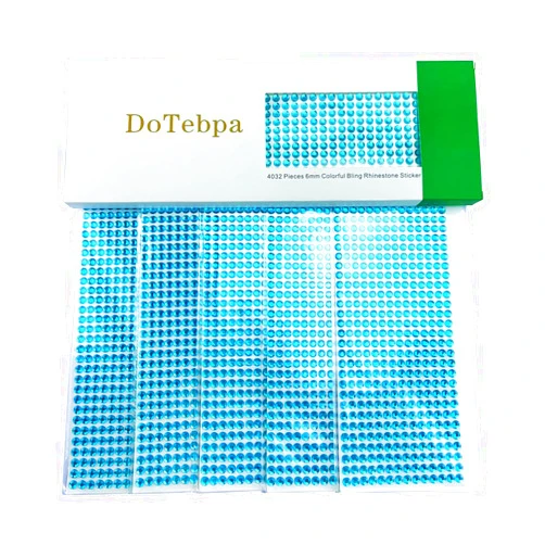 DoTebpa 4032 Pieces 6 mm Bling Rhinestone Sticker Sheet Gem Diamond Self Adhesive for Scrapbooking Embellishments and DIY Crafts,Wedding, Decor(Blue)