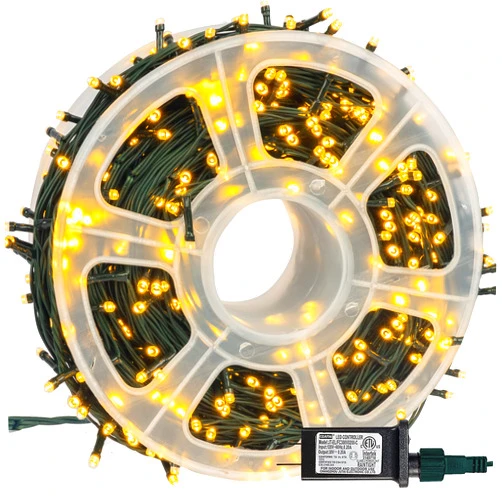 FUNPENY 164FT 500 LED Christmas Indoor Outdoor Decorative String Lights, 8 Modes Waterproof Green Wire LED Fairy Light for Christmas Party Wedding Garden Home Decoration (Warm White)