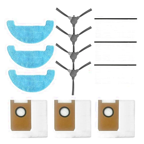 CRIDENG Fit For Loorow AT800 Robot Vacuum, 13pcs 4 Side Brushes 3 Filters & Mop Pads, Vacuum Parts & Accessories Fit For Loorow AT800 Accessories 3-In-1 Robot Vacuum