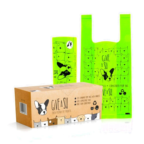G.A.S 100% Certified Home Compostable Dog Poop Bags with Handles - 10% to Charity - ASTM D6400 & EN 13432 Compliant - 120 x Large Plant Based Compostable Poop Bags (1 Pantry Roll)