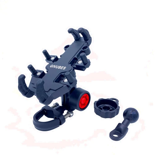 GIVUBES Universal Motorcycle Mount - Phone Mount for Bicycle with Handlebar U-Bolt Base & 10mm Angled Bolt Head Adapter Ball Base