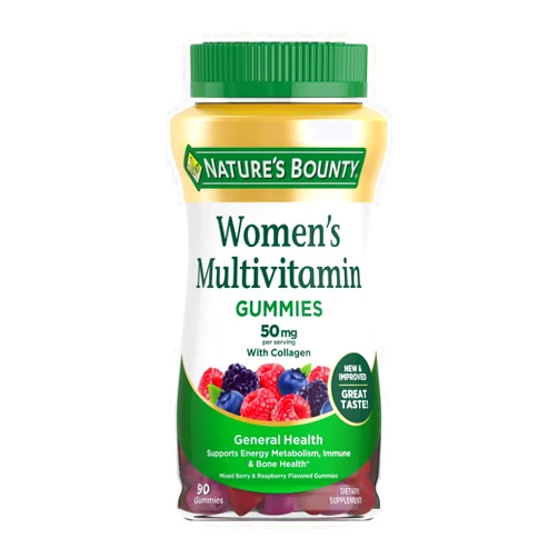 Nature's Bounty Women Multivitamin Gummies, Vitamin Supplements for Adults, General Health, Supports Immune and Bone Health, Mixed Berry and Raspberry Flavored, 90 Gummies