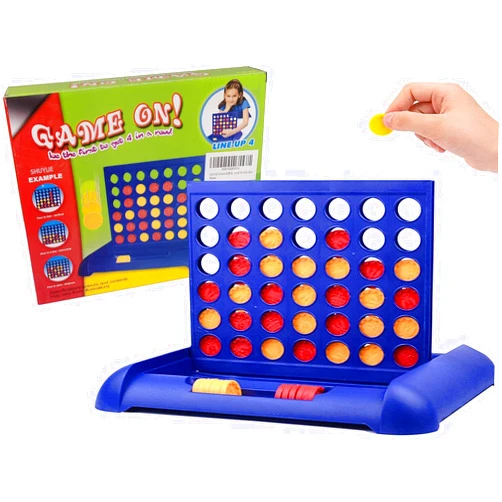 SHUYUE 4 in A Row Board Games Foldable Line up 4 Toys Children's Educational for Kids Blue
