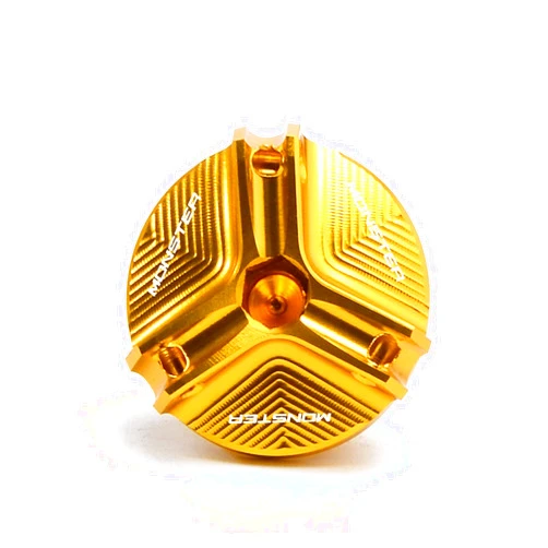 MUHIKI with Monster Logo for Ducati Monster 696 795 796 821 1200 1200S 1100 EVO Motorcycle Engine Oil CNC Filler Cap Plug Bolt Screws Water Bottle Cages (Color : 2, Size : One Size)