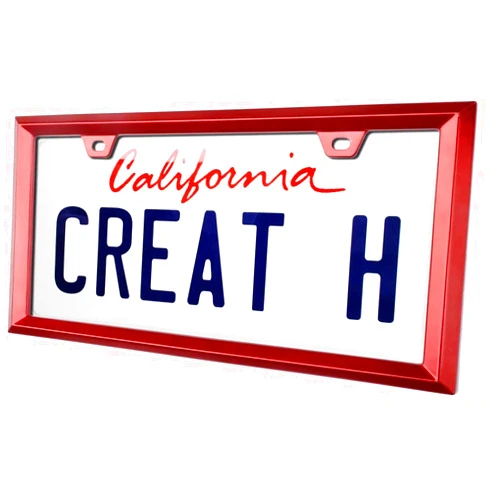 creathome 3D Shining Red License Plate Frames, Pure Zinc Alloy Metal with Triangle Patterned