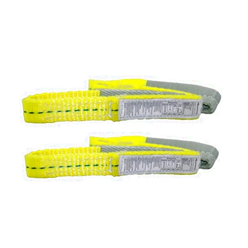 Indusafe 2 Pack 3FT Lift Sling Straps, 2 Ply Polyester Rigging Straps, 1inch Web Sling, 3100LBS Load Capacity Flat Eye-Eye Web Sling for Hoist, Tree Stumps, Heavy Duty Cargo