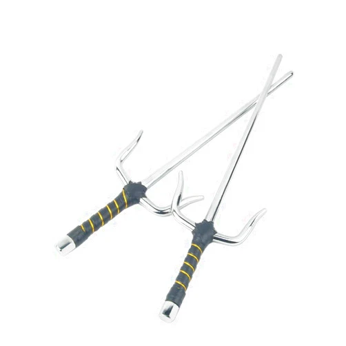Superdo Octagon Metal Martial Arts Sai Multi Size（Black and Silver）