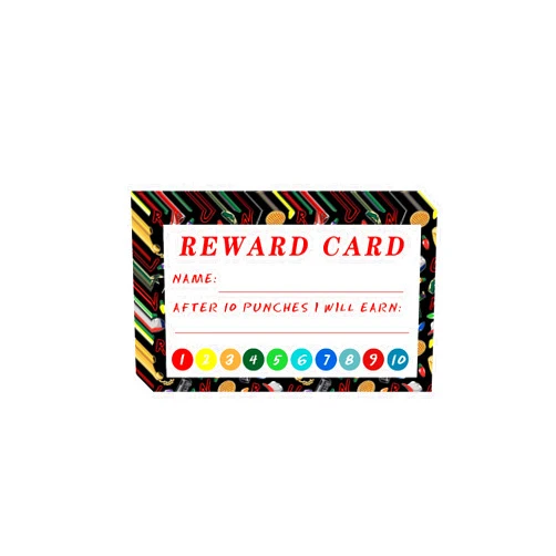 FGCJFTHDRHDRG 200 Pieces Punch Cards, Incentive Loyalty Reward Card Student Awards Loyalty Cards for Business, Classroom, Teachers, Kids Behavior, Students, 3.5 x 2 Inch