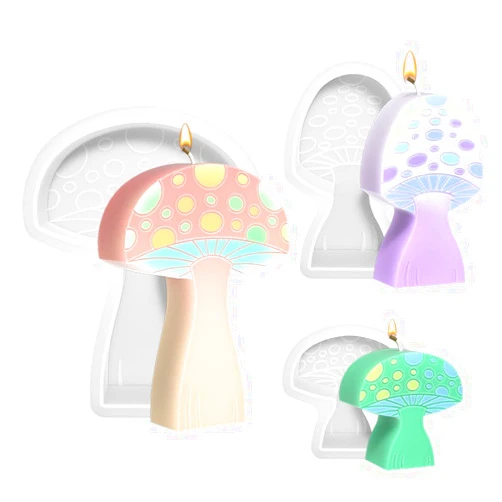 Tone Fun 3Pcs Mushrooms Shape Candle Silicone Molds for Making Candle, Resin, Aromatherapy Candles, Handmade Wax Soap, Home Decor, Craft