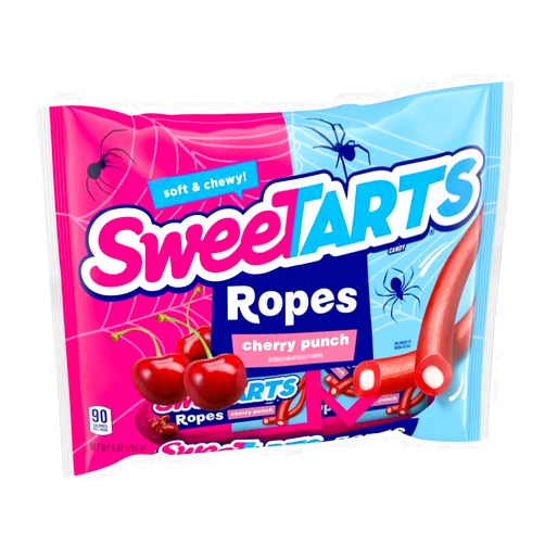 SweeTarts Ropes Candy, Halloween Trick or Treat Packs, 9oz Bag