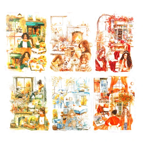 MiyouLuna 120 Pcs Coffee Themed PET Stickers Set, Vintage Aesthetic Stickers for Scrapbooking, Journaling, and DIY Crafts