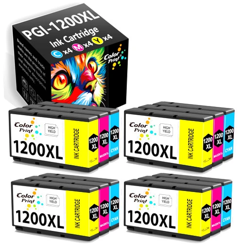 ColorPrint Compatible PGI1200 Color Ink Cartridge Replacement for Canon PGI1200XL PGI 1200XL PGI-1200XL PGI-1200 XL for Maxify MB2050 MB2020 MB2320 MB2120 MB2720 MB2350 Printer (4C,4M,4Y,12-Pack)