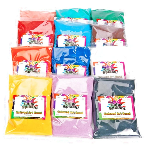 S&S Worldwide Color Splash! Colored Art Sand for Kids Crafts – Non-Toxic Sand Art Supplies for Layering, Decorating & Sensory Play – Bright Colors for Classroom, Camp & DIY Projects