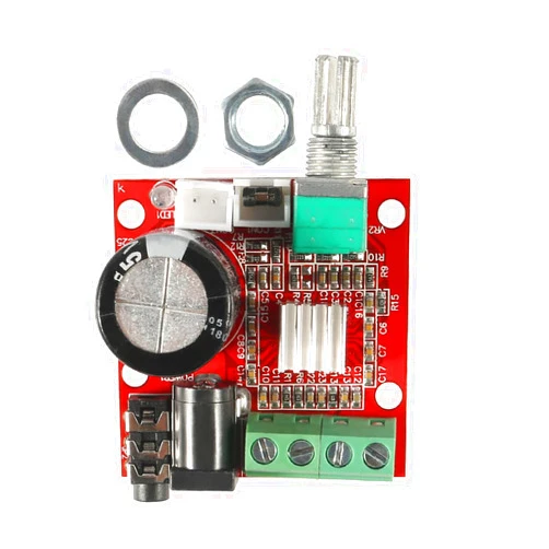 HiLetgo PAM8610 Mini Stereo AMP Audio Amplify Board Digital Portable Ampli Module 10W+10W Dual Channel Amplifier Class-D 12V DC