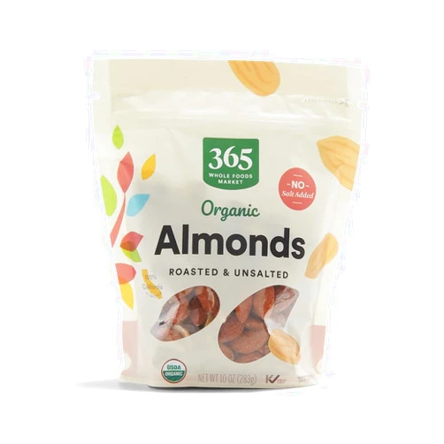 365 by Whole Foods Market, Organic Roasted Unsalted Almonds, 10 Ounce