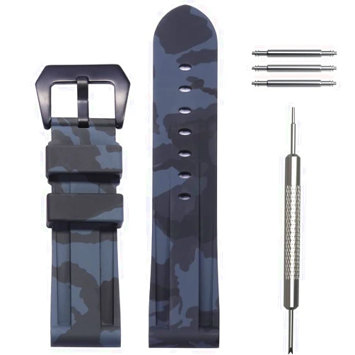 WRISTARMOR 24mm Men's premium soft rubber watch band H-type interface waterproof sports strap