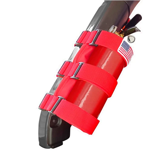 KOHUIPU Adjustable Roll Bar Fire Extinguisher Mount Holder 3 lb for Jeep Wrangler CJ YJ TJ LJ JK JKU JL JLU 4XE, Red with USA Flag Pattern