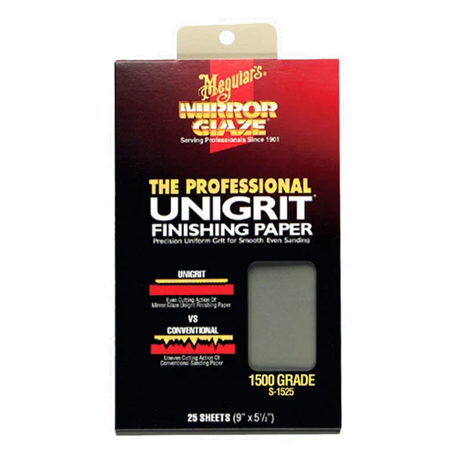 Meguiar's S1525 Mirror Glaze 15 Grit Unigrit Finishing Paper - 25 Sheets