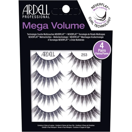 Ardell False Eyelashes Mega Volume 253, 1 pack (4 pairs per pack)