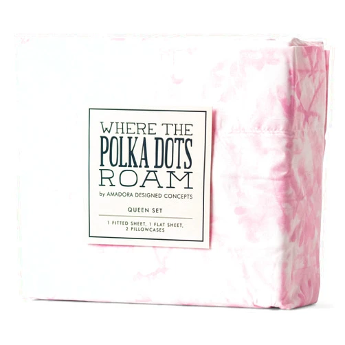 Where The Polka Dots Roam Colorful Tie Dye Bedding Set, Twin Sheets for Girls, Kids, Teens and Adults, Wrinkle Resistant, Super Soft Bed Sheets. Fun Bedding in Pink, White