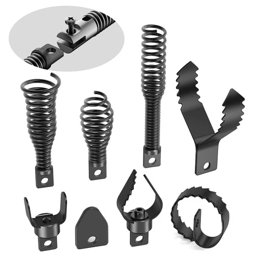 POPULO 8-Piece Drain Snake Drill Attachment - Tackle Any Clog with Precision,Commonly Used in POPULO 50FT-100FT AC Drain Cleaning Machine,Suitable for 5/16-inch to 3/4-inch Drain Snake Cable