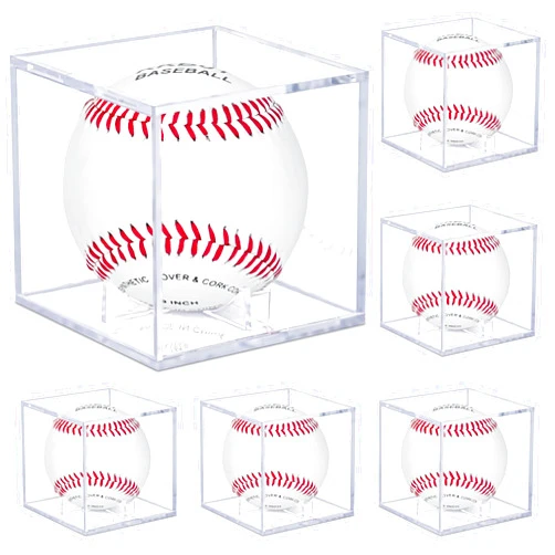 SPEETH 6 Pack Baseball Display Case,UV Protected Acrylic Boxes for Display, Autographed Baseball Clear Display Case Cube, Baseball Display Case for Memorabilia Baseball for Official Size Ball