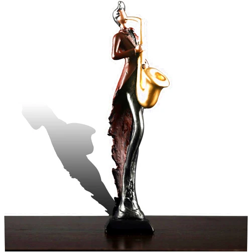 SecondWinterDJ Musician Saxophone Figurines Concert Statues Music Player Sculpture, Retro Violinist Home Decor, Musicalplayers Art Figure Desktop Decorations, Collectible Great Gift Crafts for Home Party (Saxophone)